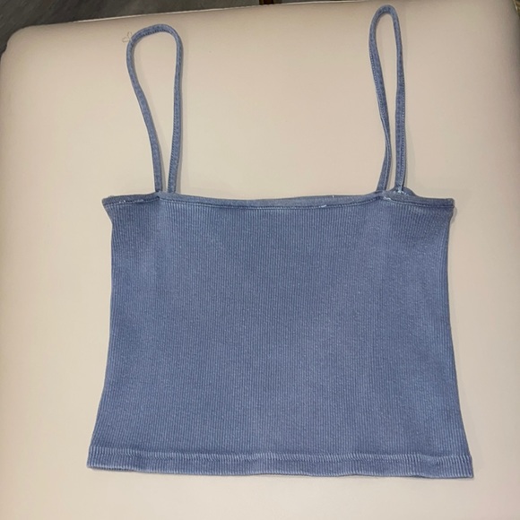 Women’s Brandy Melville Blue Cropped Tank Top OS - Picture 5 of 5